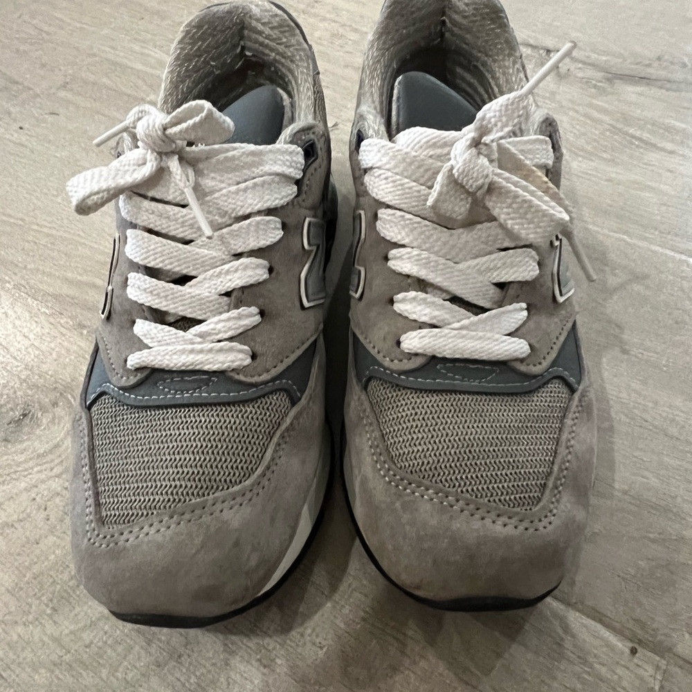 New Balance 998 Gray and White Sneakers